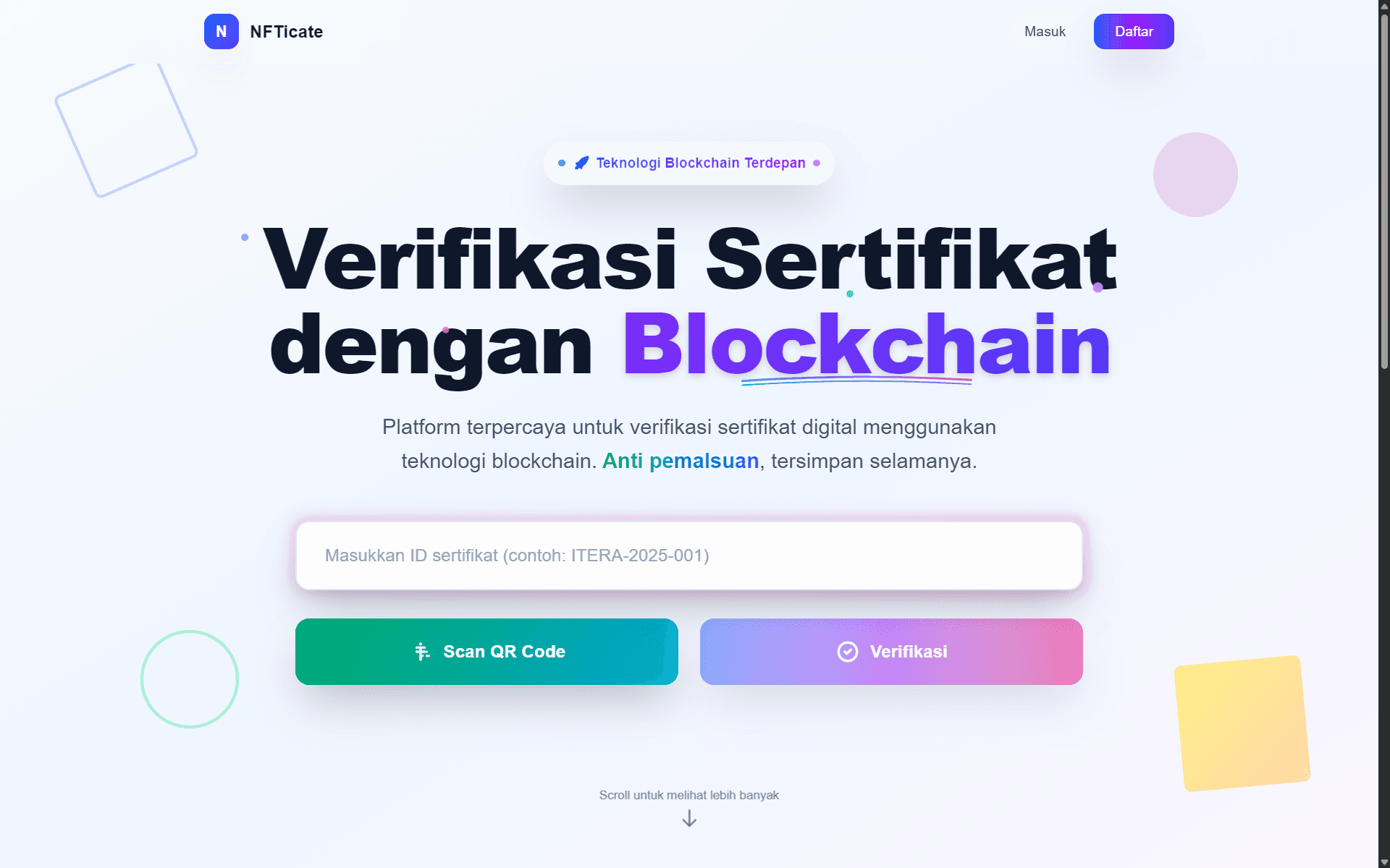 NFTicate - Blockchain Certificate Verification